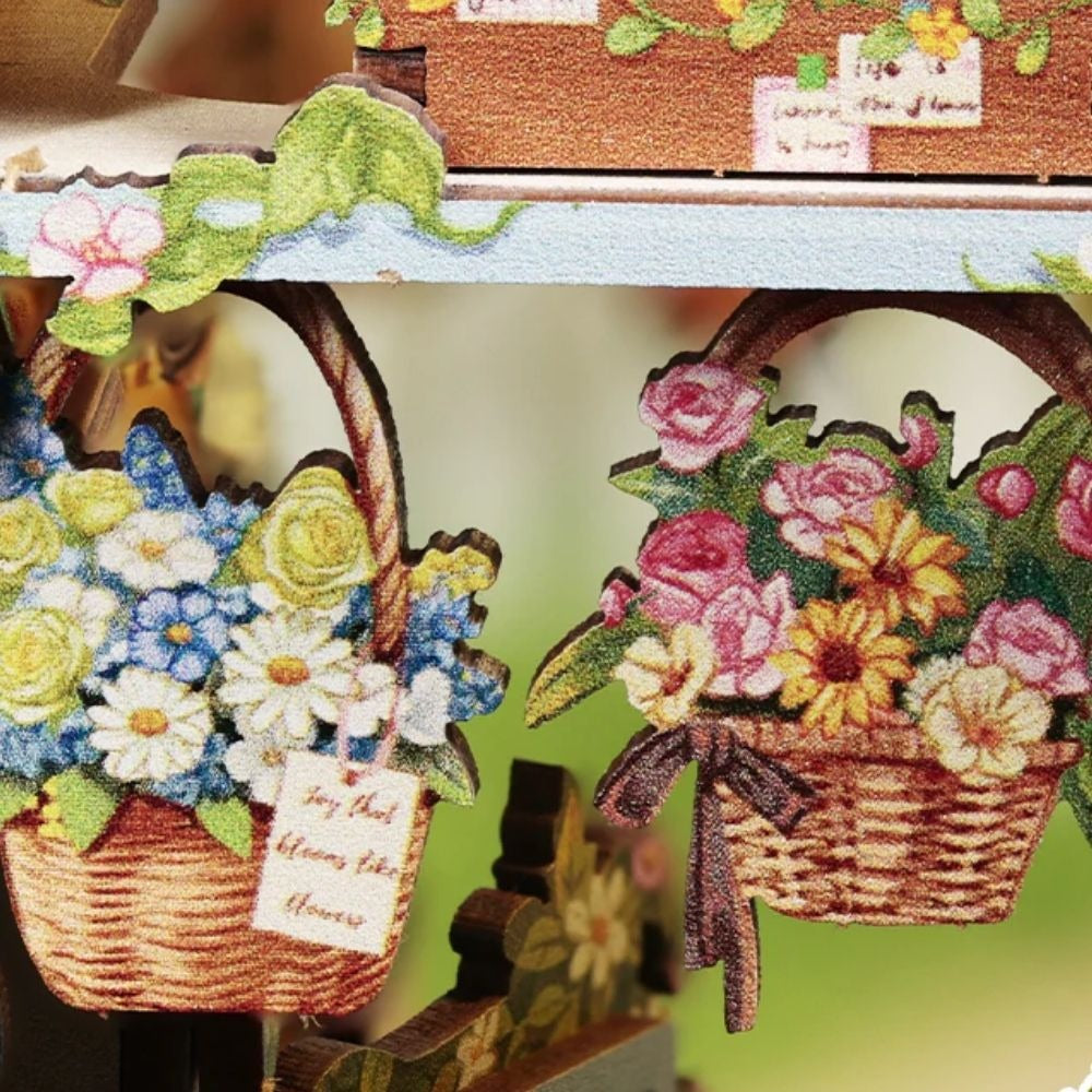 Paniers de fleurs miniatures du book nook fleuriste